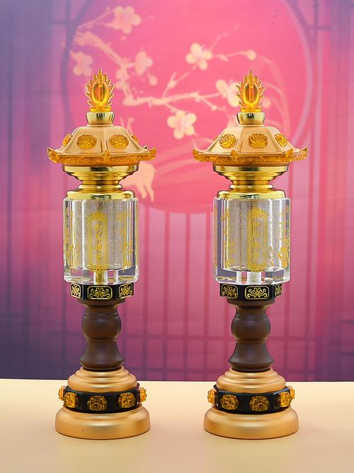 led水晶财神灯长明插电佛台佛堂供灯招财灯家居神社灯插电关公灯